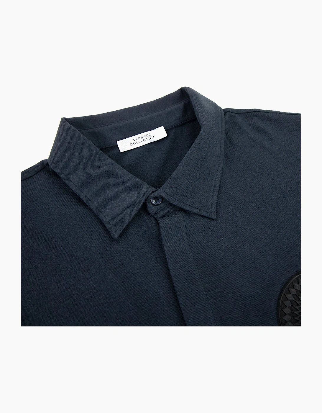 Versace Collection Rubber Logo Medusa Polo Navy