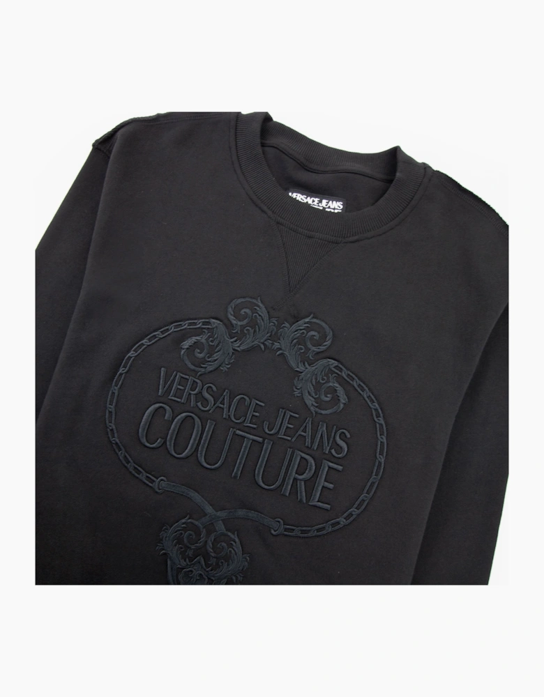 Versace Jeans Couture Felpa Sweat Embossed Logo Black
