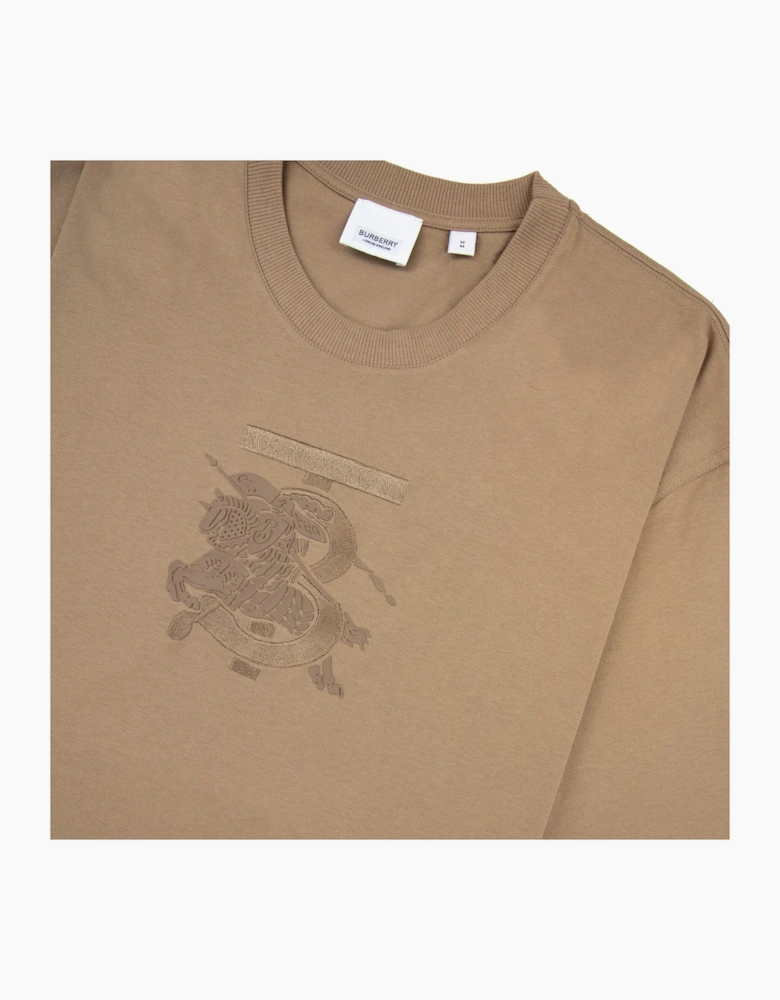 Burberry Tristan Embroidered Ekd T-shirt Camel