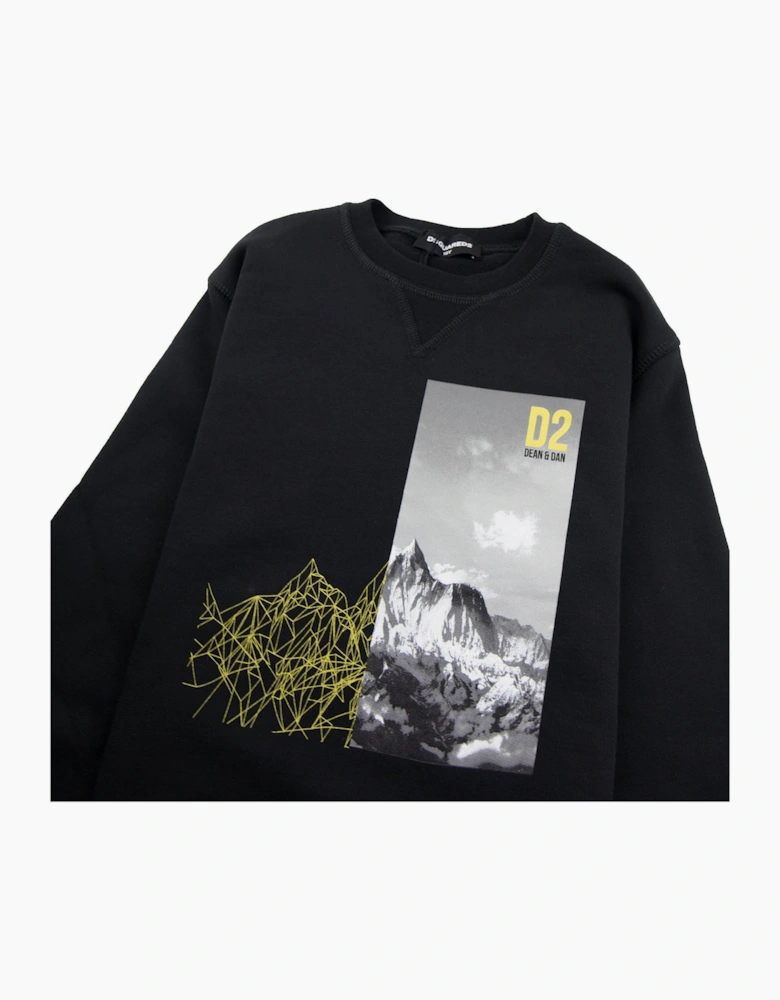 Dsquared2 Kids Mountain Print Sweatshirt Black
