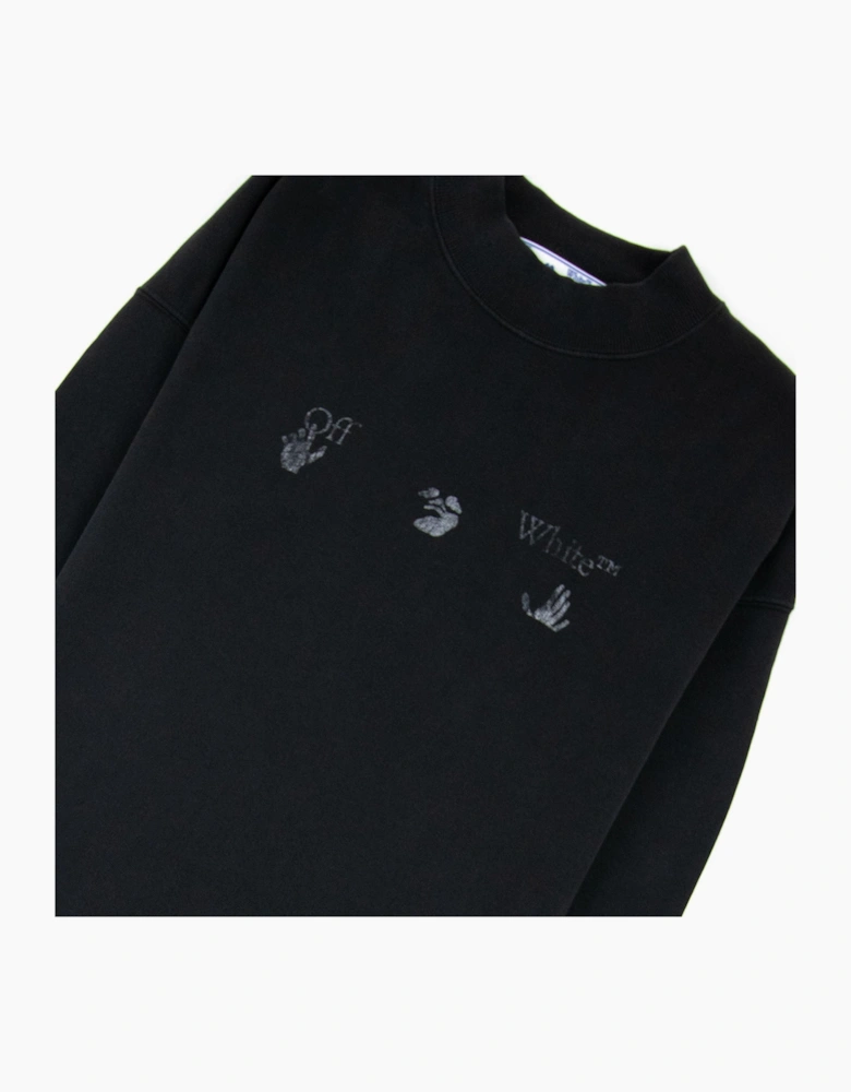 Off White Big Ow Skate Logo Crewneck Sweatshirt Black/white