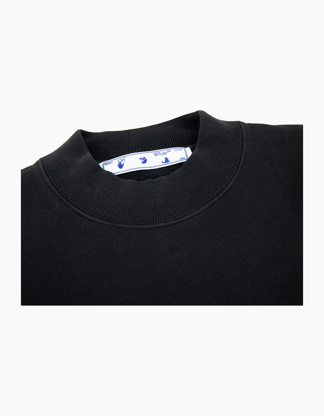 Off White Big Ow Skate Logo Crewneck Sweatshirt Black/white