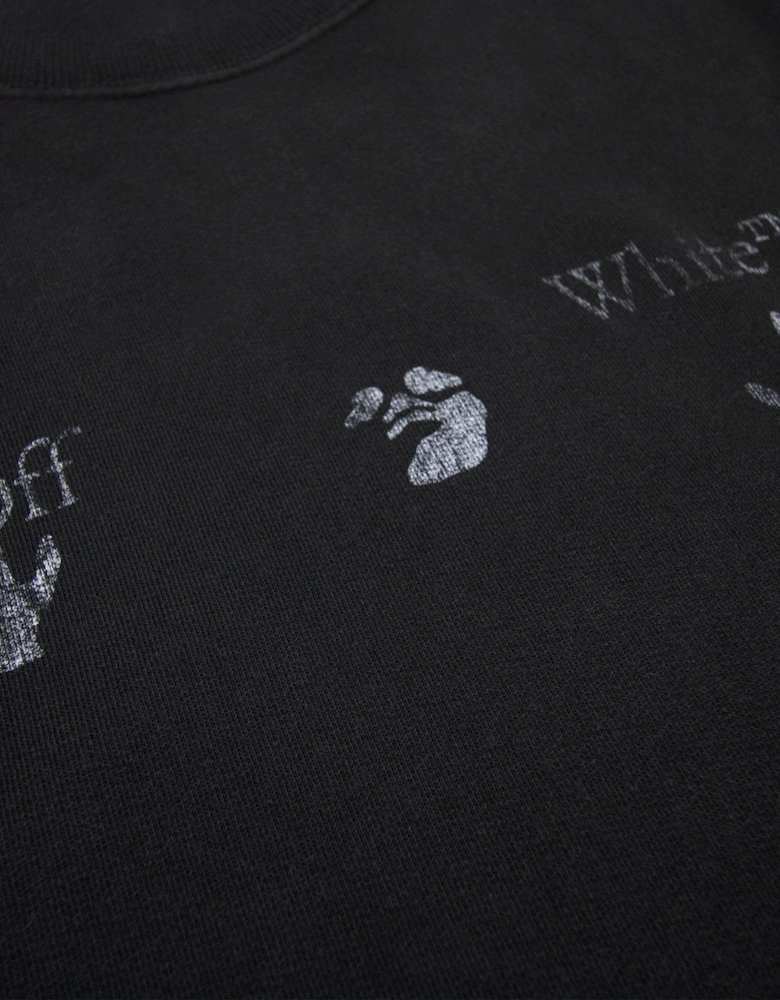 Off White Big Ow Skate Logo Crewneck Sweatshirt Black/white