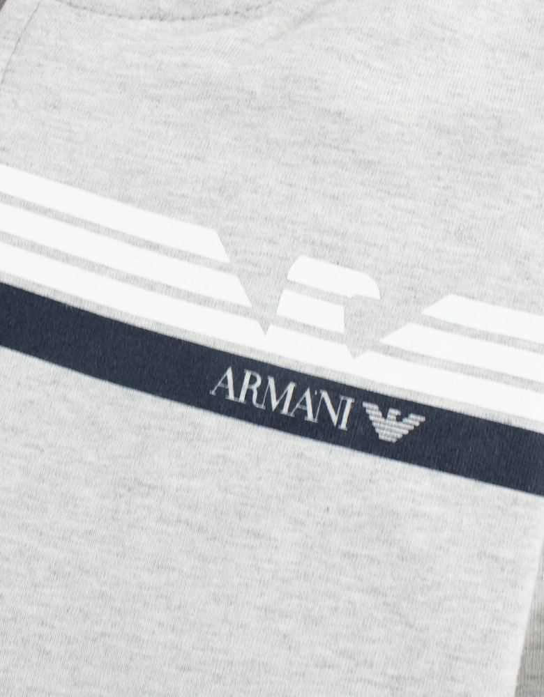 Armani Junior Logo Zipped Sweatshirt Grey