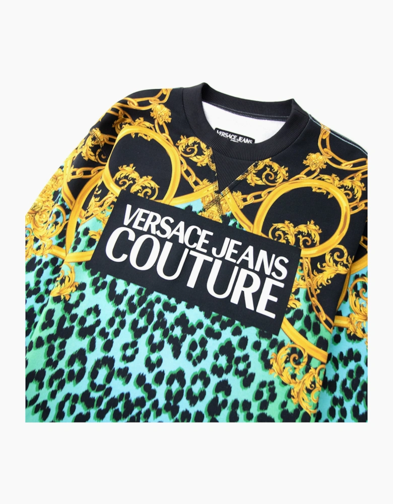 Versace Jeans Couture Digital Leopard Print Sweat Black