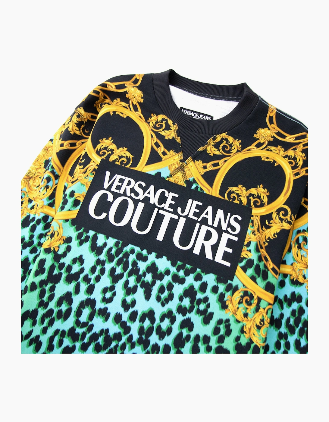 Versace Jeans Couture Digital Leopard Print Sweat Black