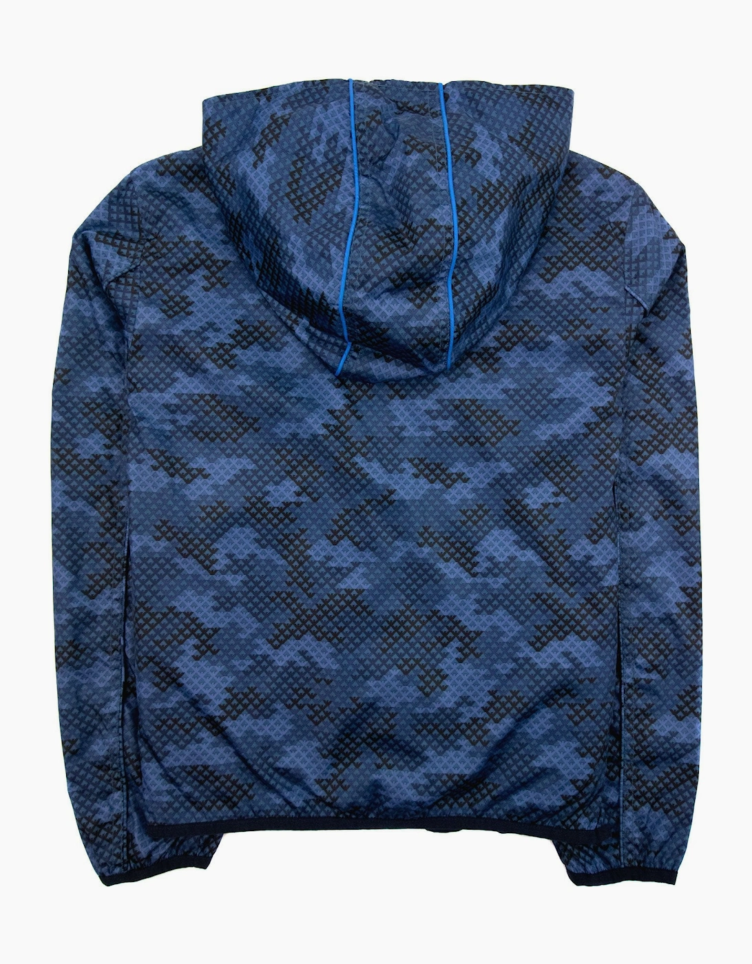 Armani Junior Blouson Nylon Hoodied Jacket Navy Blue