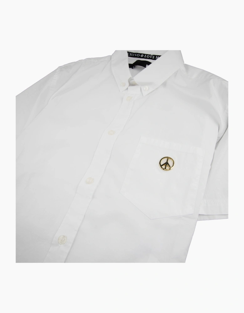 Love Moschino Short Sleeve Shirt Pocket Badge White