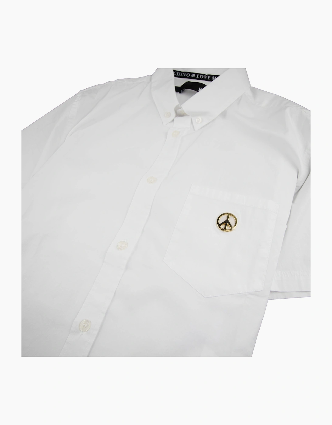 Love Moschino Short Sleeve Shirt Pocket Badge White