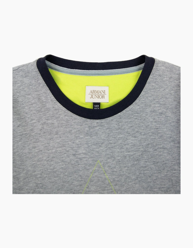 Armani Junior Aj Logo Crewneck T Shirt Grey Melange