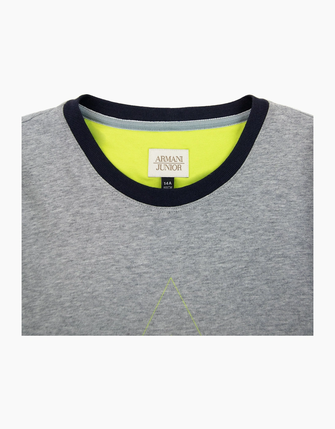 Armani Junior Aj Logo Crewneck T Shirt Grey Melange