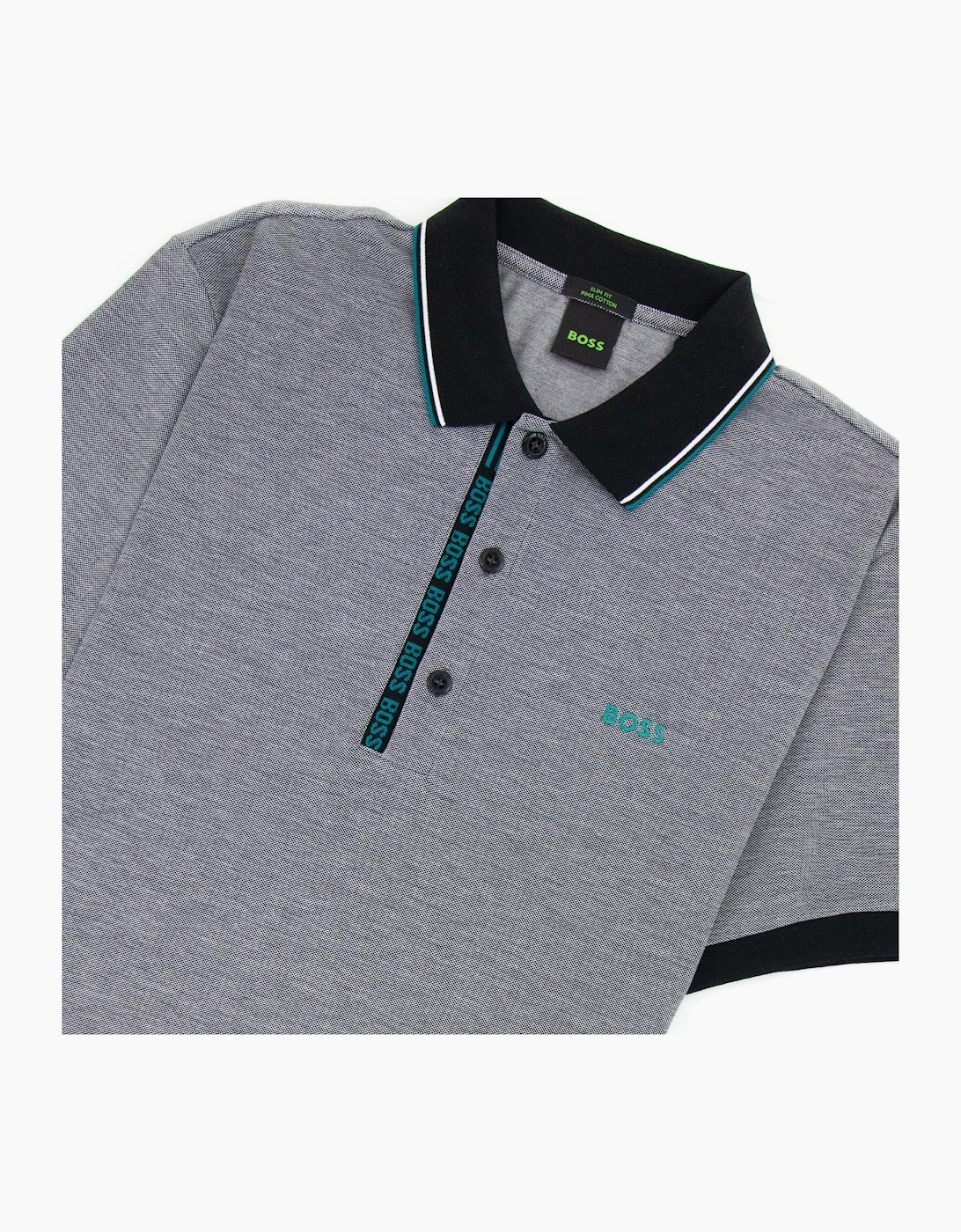Hugo Boss Paule 4 Slim Fit Branded Placket Polo Grey 002