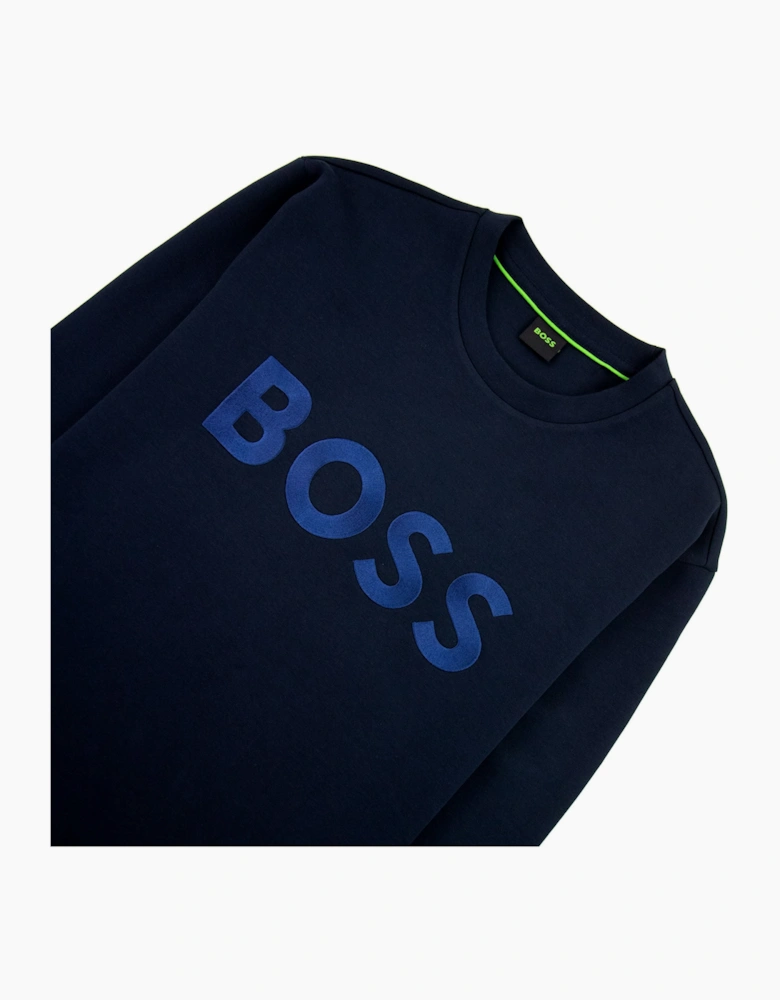 Hugo Boss Salbo 1 Contrast Logo Relax Fit Sweatshirt Navy 402