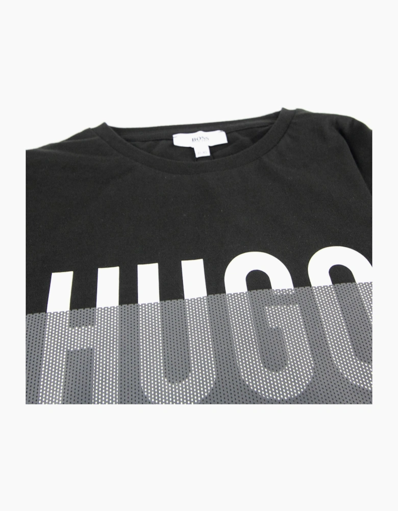 Hugo Boss Kids Printed Logo L/s T Shirt Black