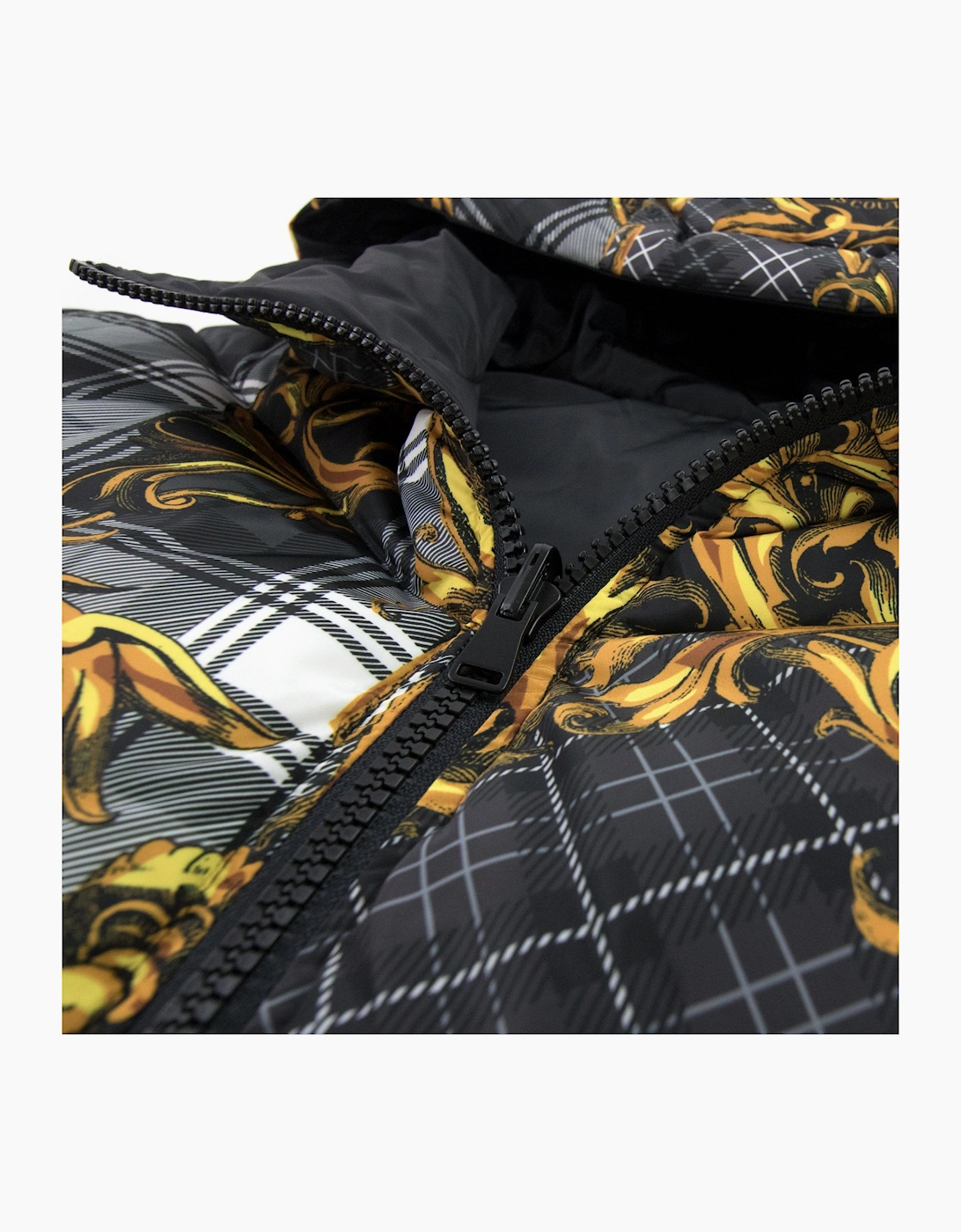 Versace Jeans Couture Baroque Reversible Padded Jacket Black