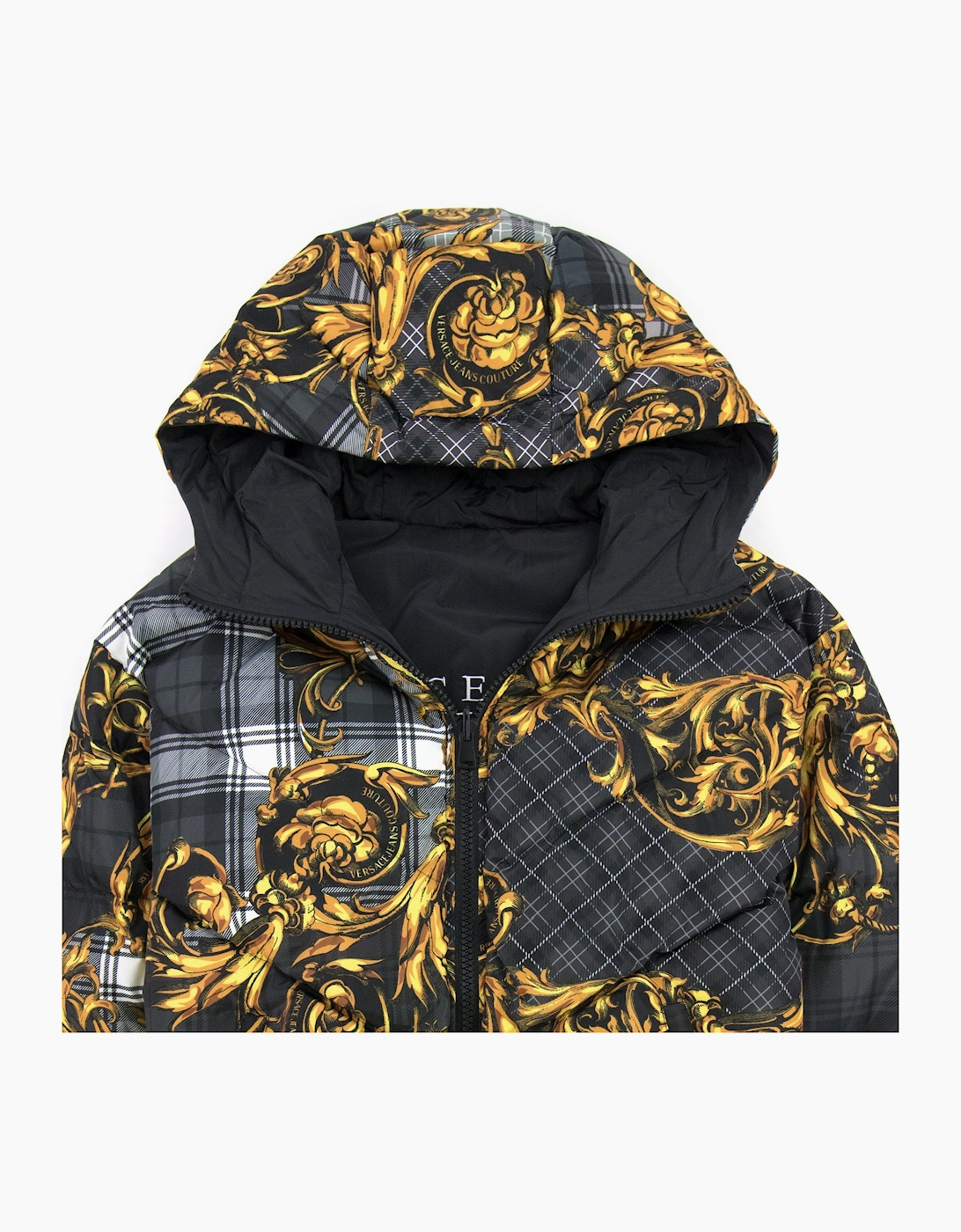 Versace Jeans Couture Baroque Reversible Padded Jacket Black