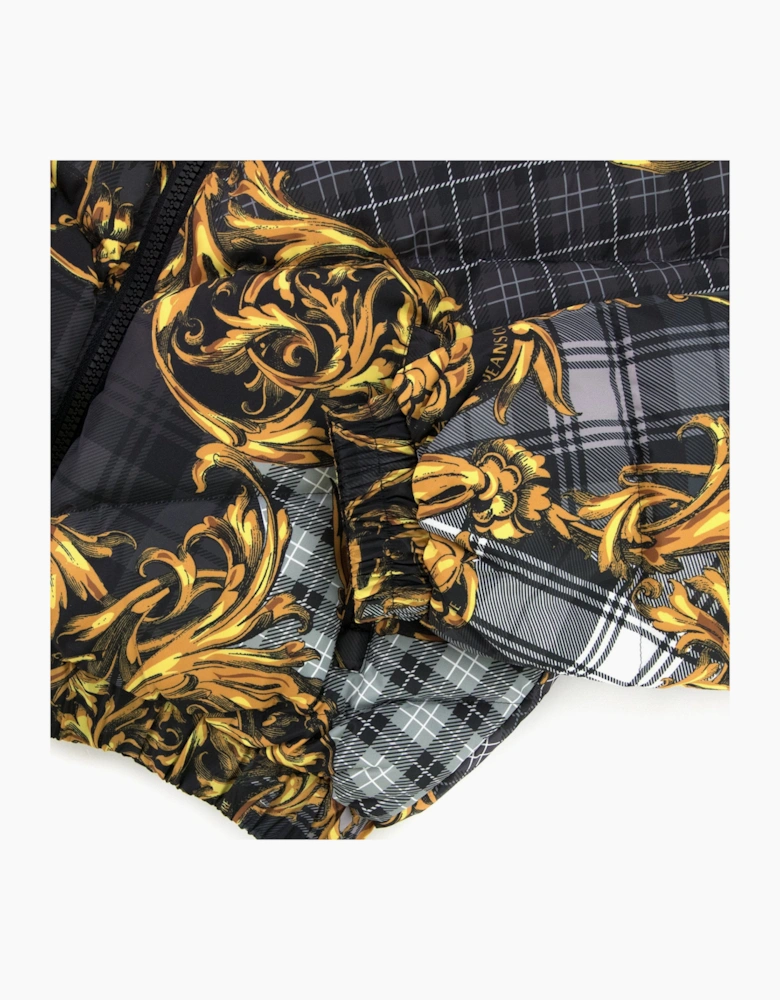 Versace Jeans Couture Baroque Reversible Padded Jacket Black