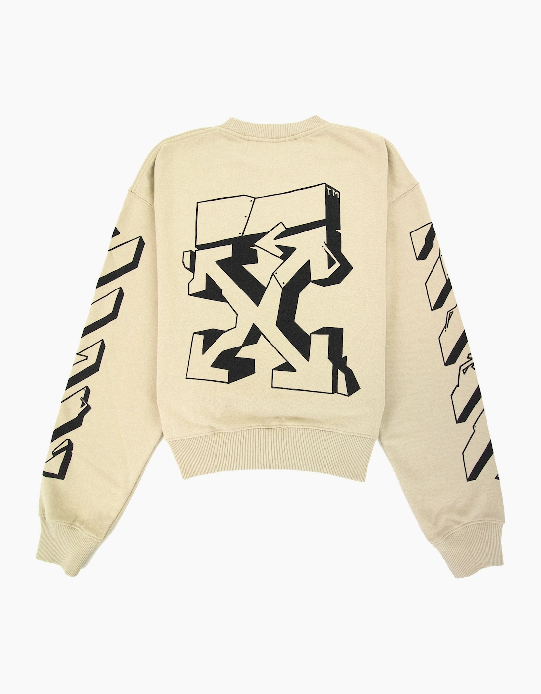 Off White Graff Outline Over Crewneck Sweatshirt Dark Sand/black