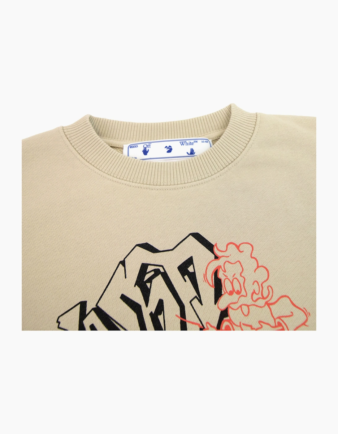 Off White Graff Outline Over Crewneck Sweatshirt Dark Sand/black
