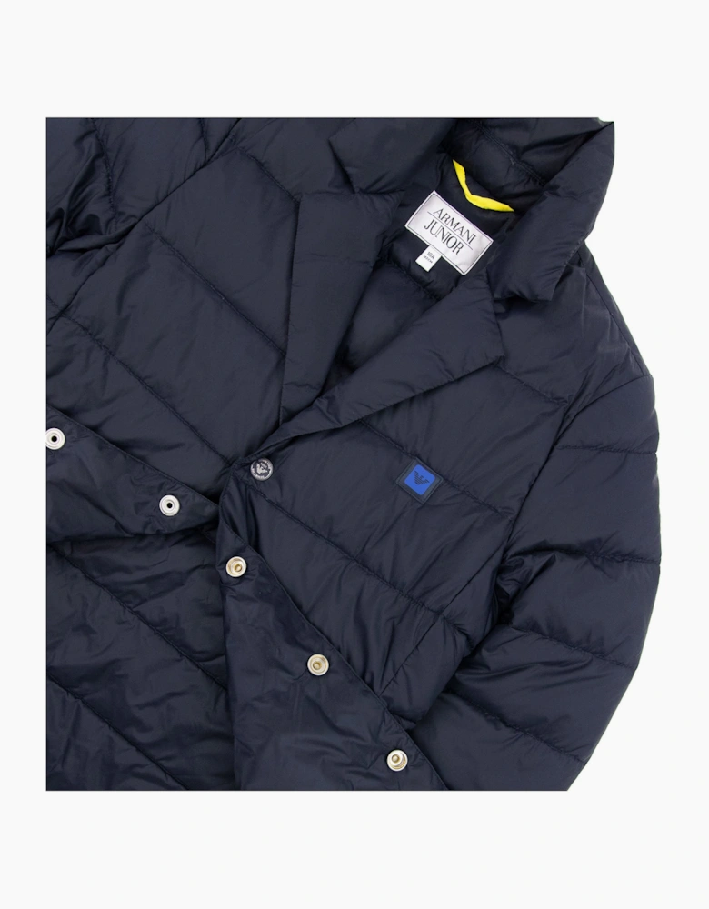Armani Junior Padded Blazer Jacket Navy