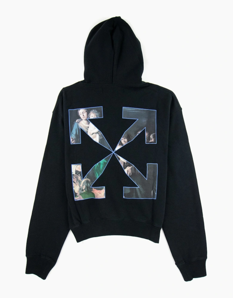 Off White Caravage Printed Hooded Sweatshirt Black/black