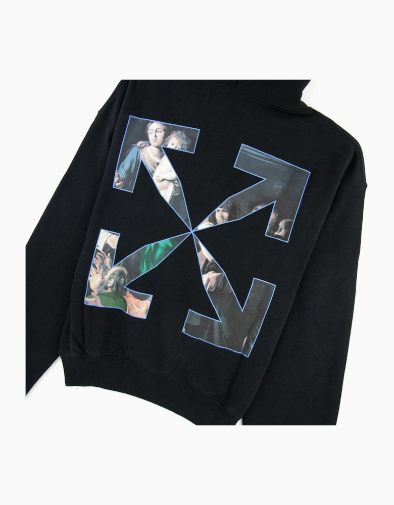 Off White Caravage Printed Hooded Sweatshirt Black/black