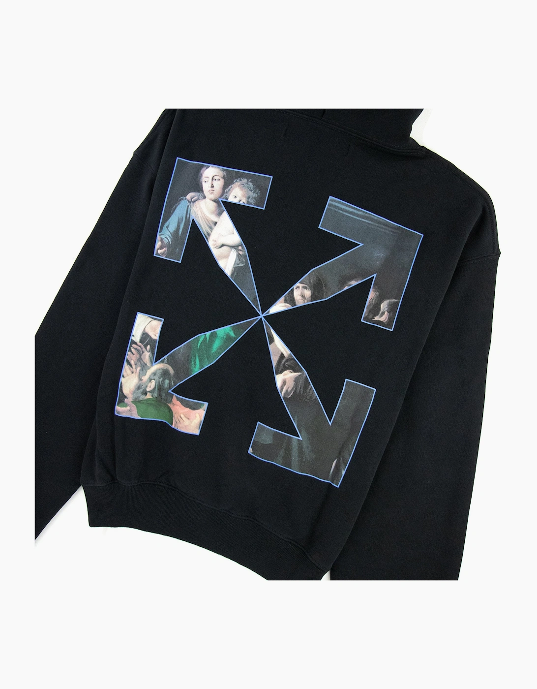 Off White Caravage Printed Hooded Sweatshirt Black/black