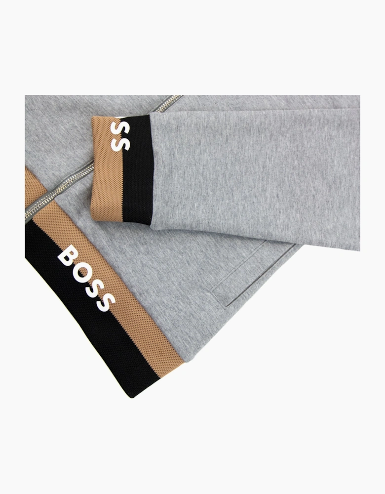 Hugo Boss Seeger 118 Logo Cuff & Hem Zip Up Hoodie Grey 041