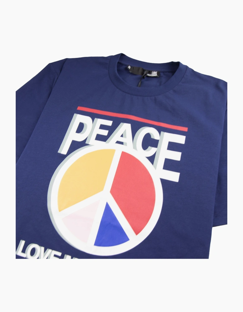 Love Moschino Peace Love T-Shirt Blue