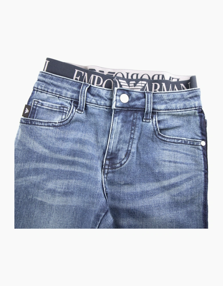 Emporio Armani Jnr Waistband Denim Jean