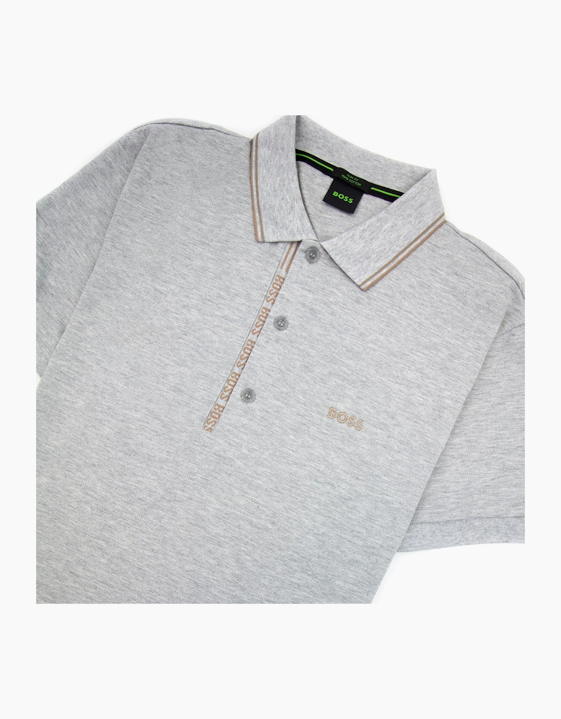 Hugo Boss Paule 4 Slim Fit Branded Placket Polo Grey 059