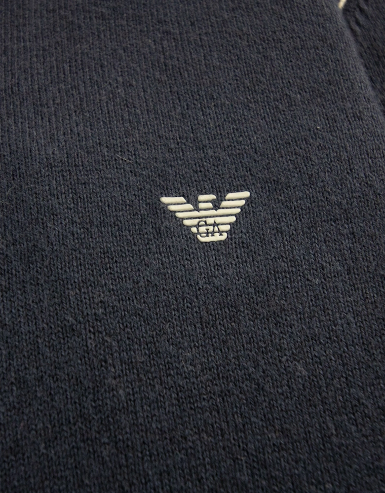 Armani Junior Crewneck Knitted Sweatshirt Navy