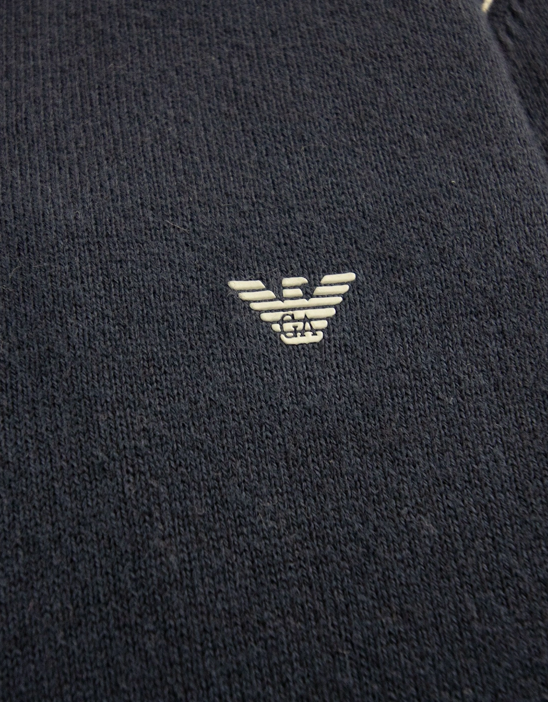 Armani Junior Crewneck Knitted Sweatshirt Navy