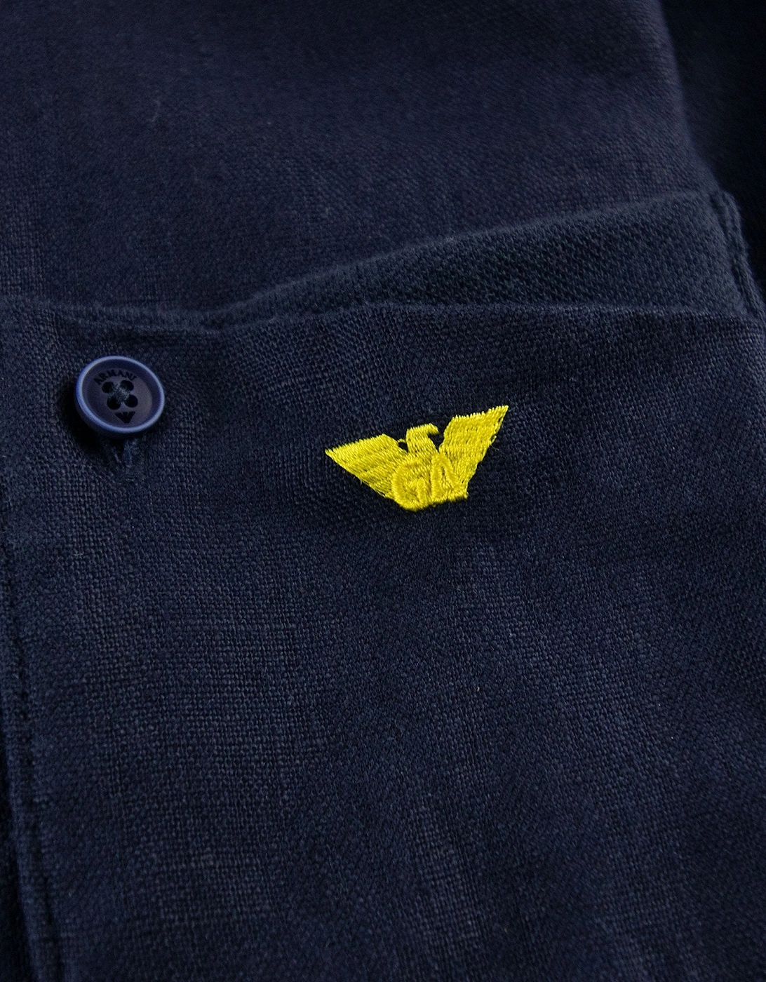 Armani Junior Front Pocket Eagle Logo S/s Polo Navy