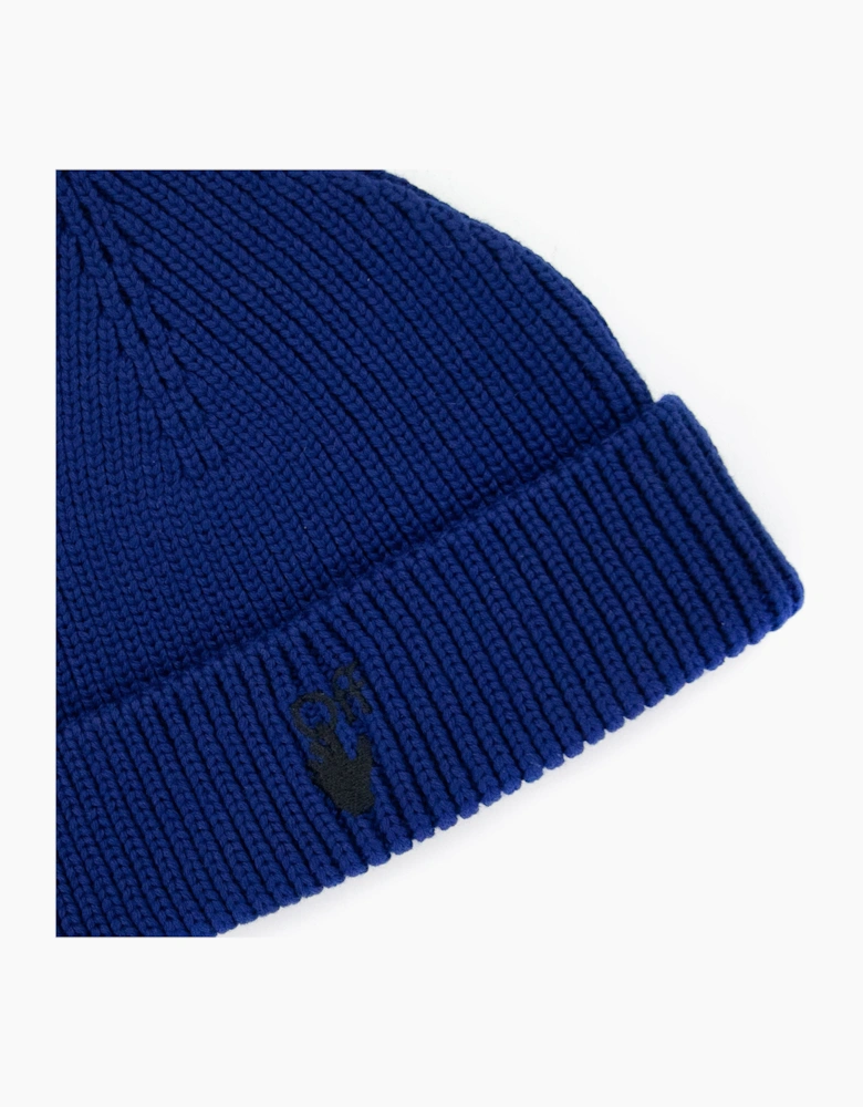 Off White Hand Off Wool Rib Beanie Blue Black