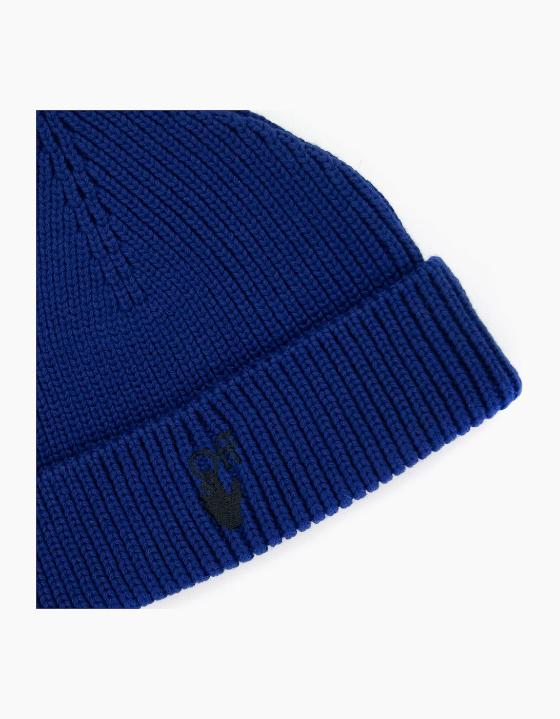 Off White Hand Off Wool Rib Beanie Blue Black