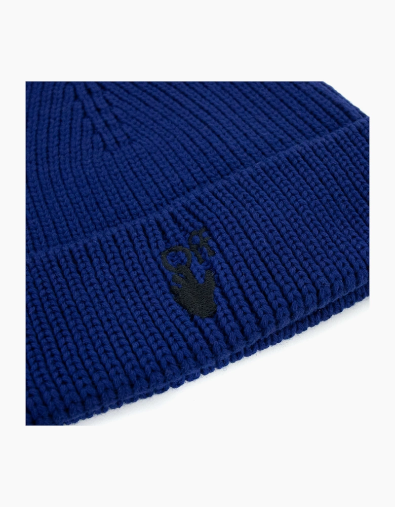 Off White Hand Off Wool Rib Beanie Blue Black