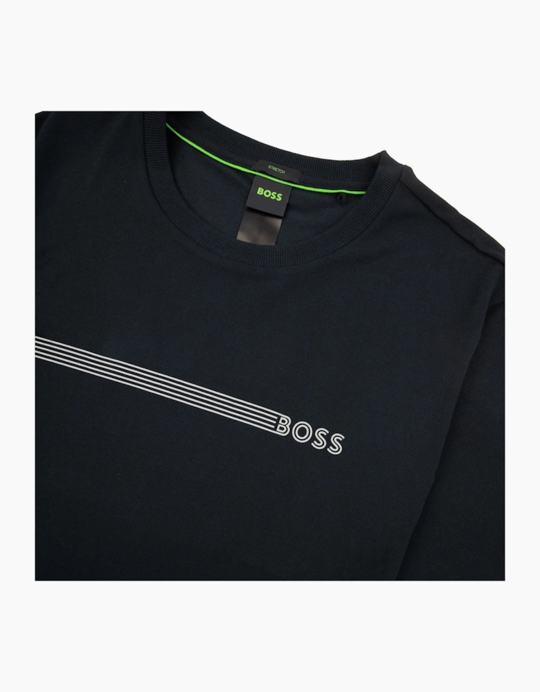 Hugo Boss Cotton-blend T-shirt With Stripes And Logo Black 001