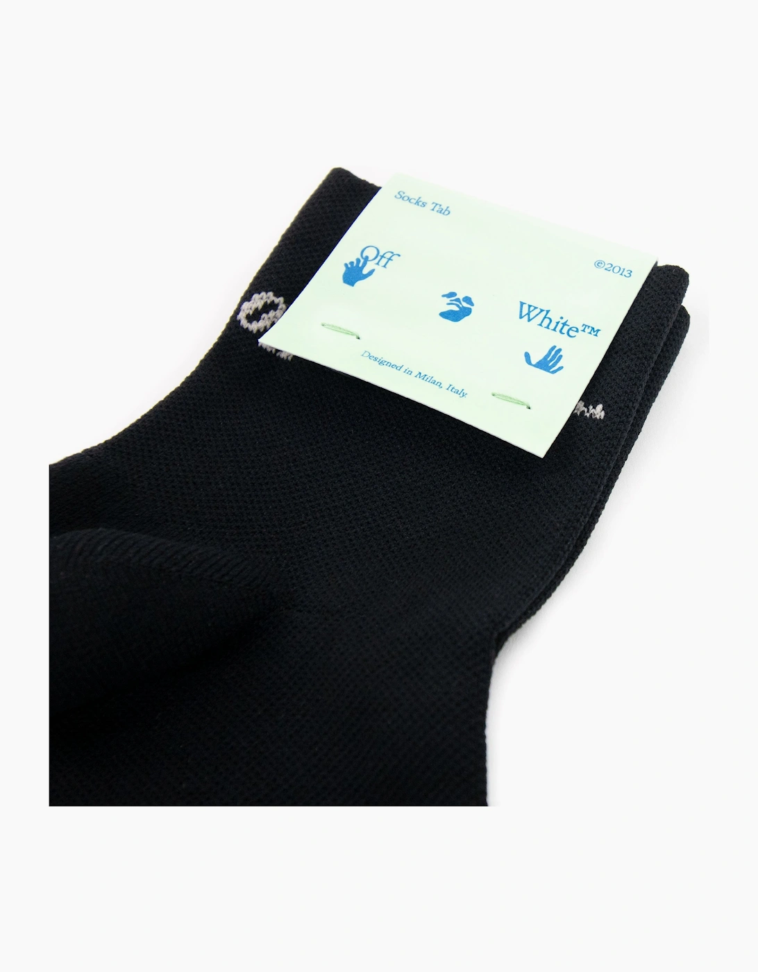 Off White Slanted Off Logo Low Socks Black/White