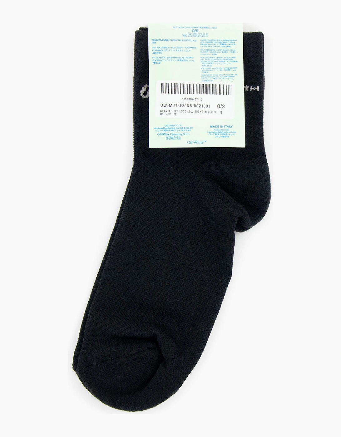 Off White Slanted Off Logo Low Socks Black/White