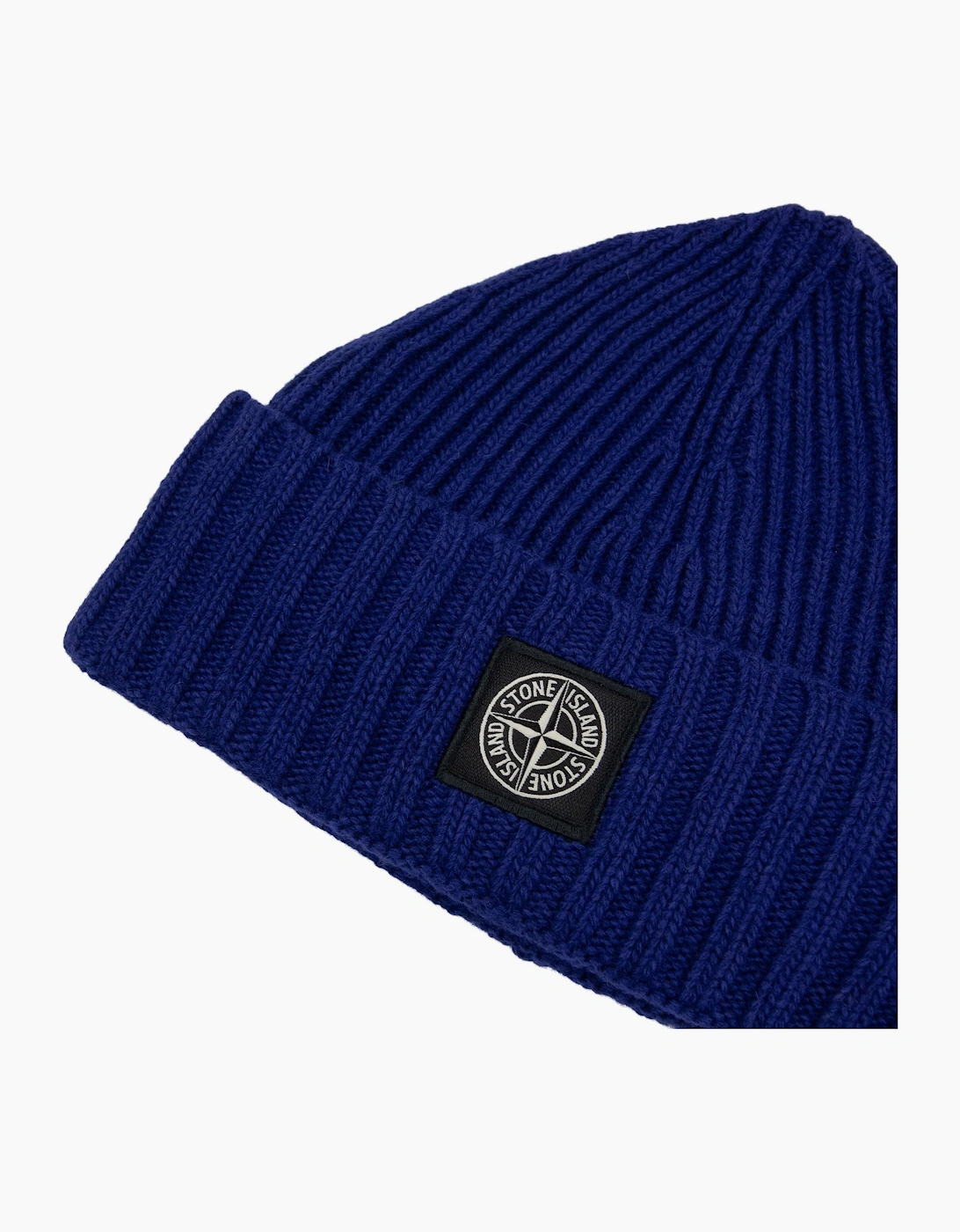 Stone Island Junior N03z3 Wool Ribbed Beanie Electric Blue V0022