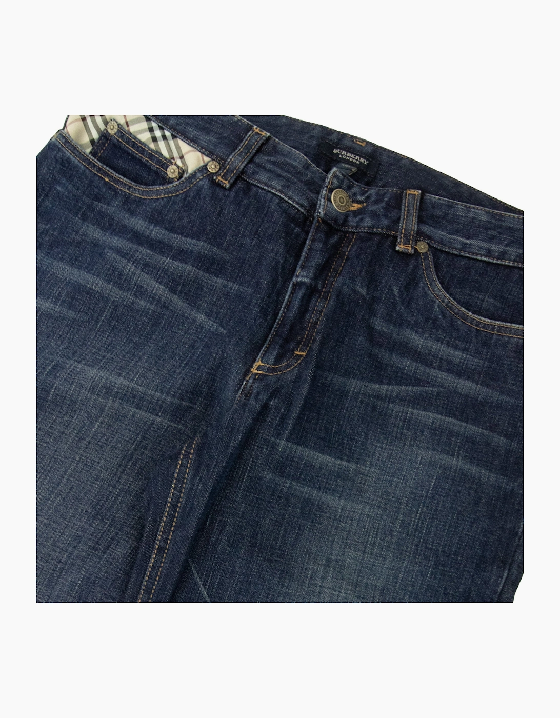 Burberry Woman Straight Fit 5 Pocket Jeans Denim Blue
