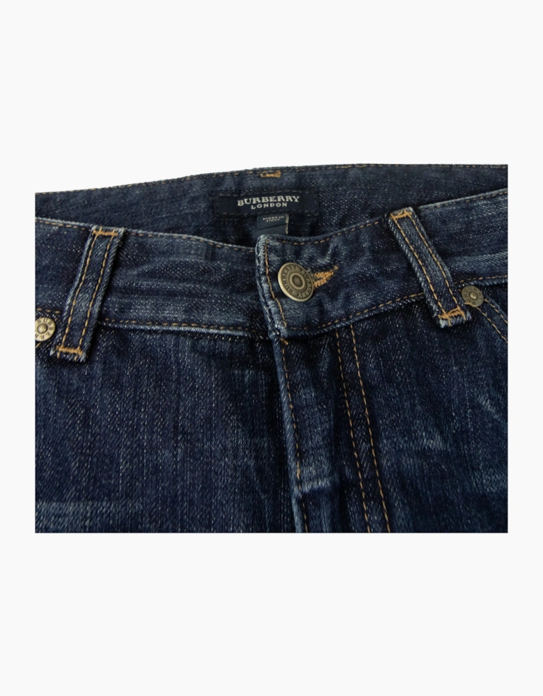Burberry Woman Straight Fit 5 Pocket Jeans Denim Blue