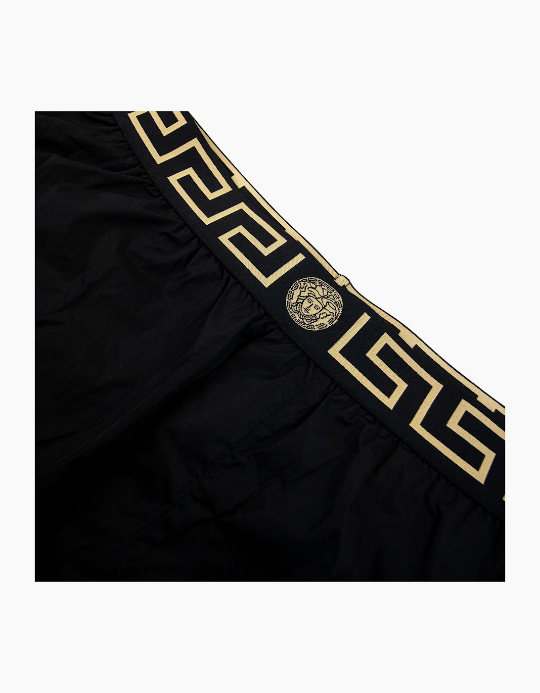 Versace Medusa Waistband Swim Shorts Black