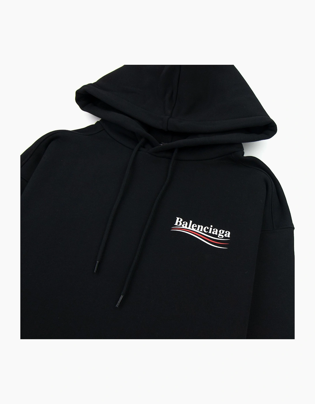 Balenciaga Logo Print Hooded Sweatshirt Black 1070