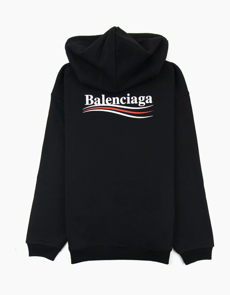 Balenciaga Logo Print Hooded Sweatshirt Black 1070