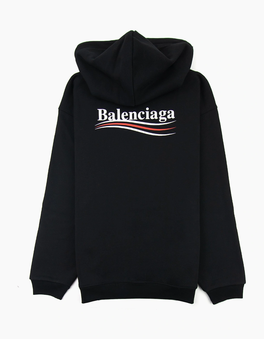 Balenciaga Logo Print Hooded Sweatshirt Black 1070