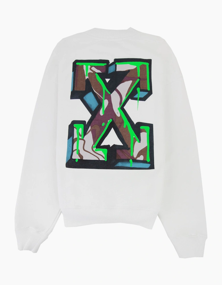 Off White Neen Arrow Skate Crewneck Sweatshirt White/black
