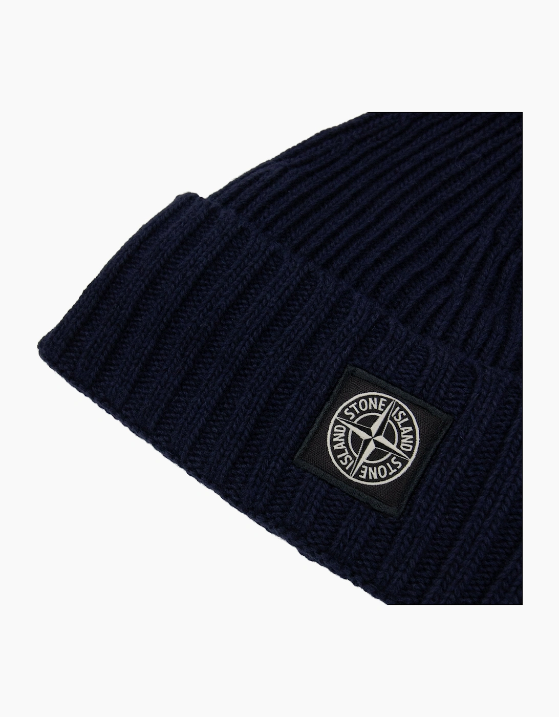 Stone Island Junior N03z3 Wool Ribbed Beanie Navy Blue V0020