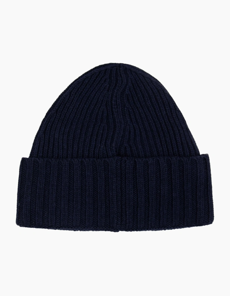 Stone Island Junior N03z3 Wool Ribbed Beanie Navy Blue V0020